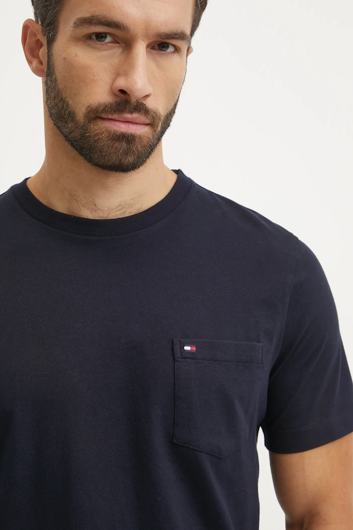 Tommy Hilfiger tričko pánske bavlnené tmavomodrá MW0MW37283
