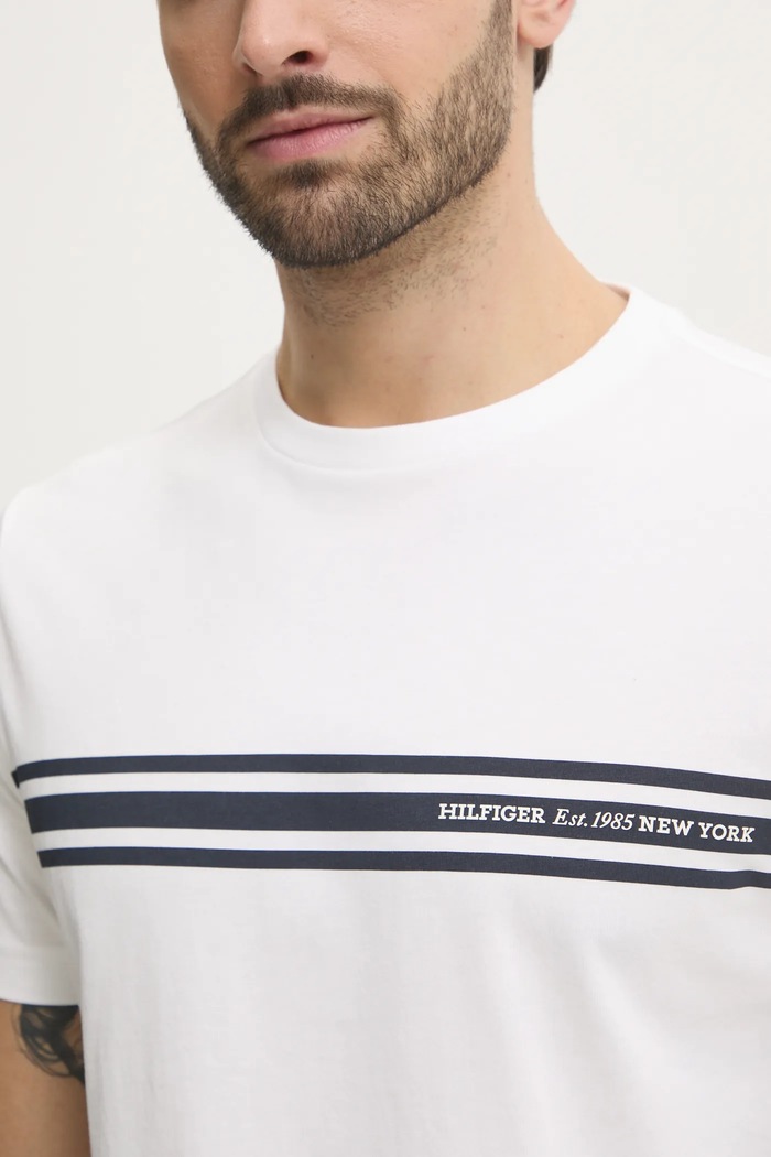 Bavlněné tričko Tommy Hilfiger Tommy Hilfiger bílá MW0MW37443