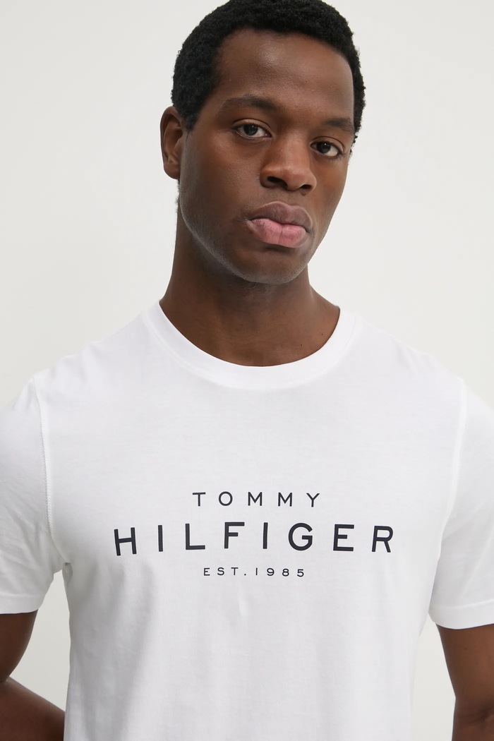 Bavlněné tričko Tommy Hilfiger Tommy Hilfiger MW0MW37448 bílá