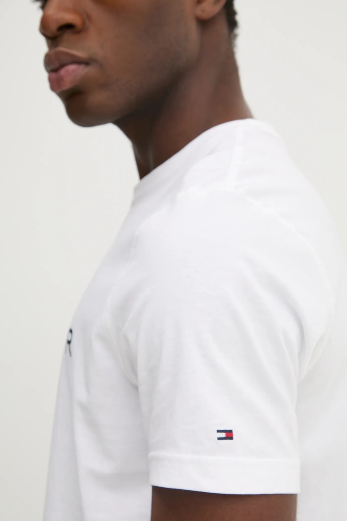 Bavlněné tričko Tommy Hilfiger Tommy Hilfiger bílá MW0MW37448