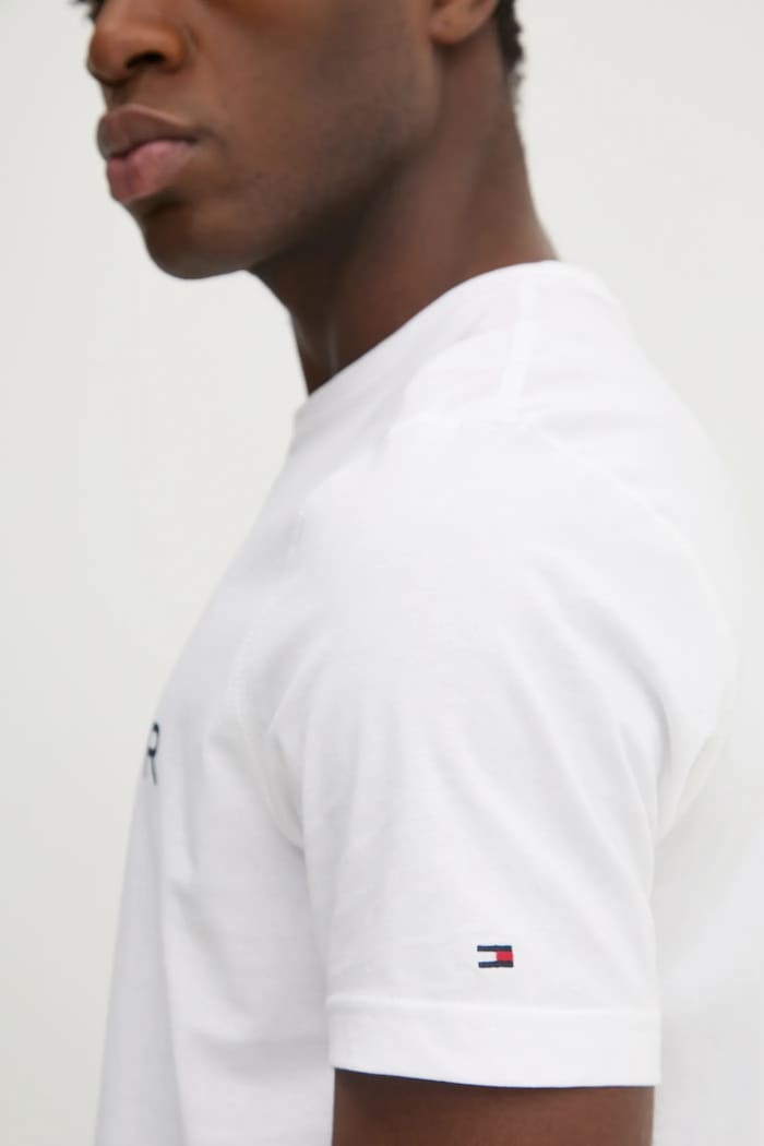 Bavlněné tričko Tommy Hilfiger Tommy Hilfiger bílá MW0MW37448
