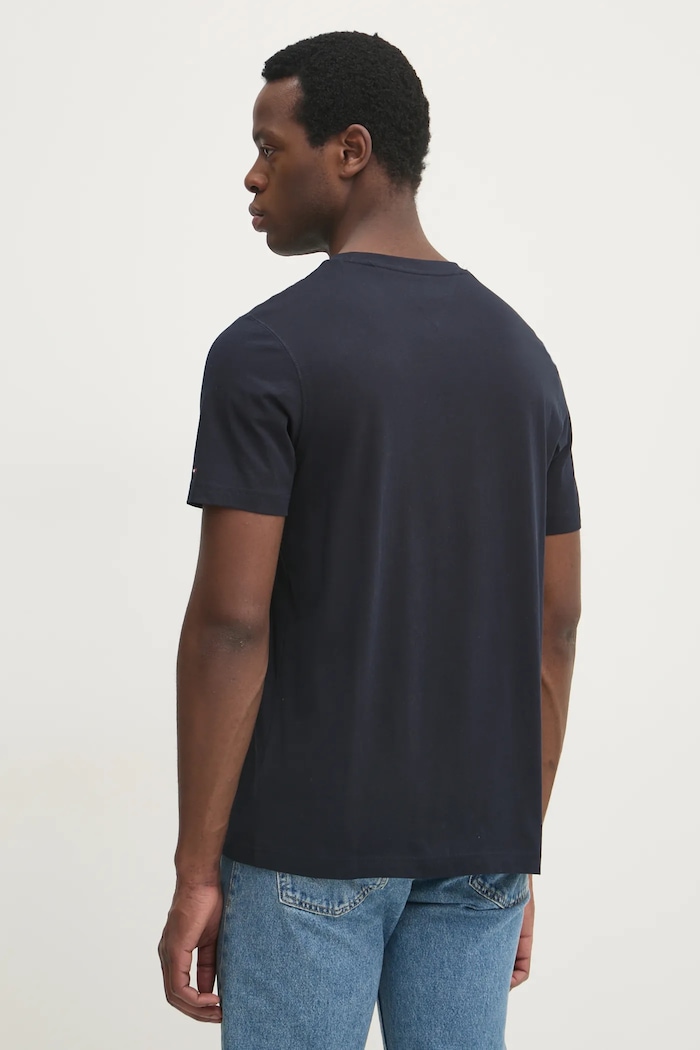 Odzież Tommy Hilfiger T-shirt bawełniany MW0MW37448 granatowy