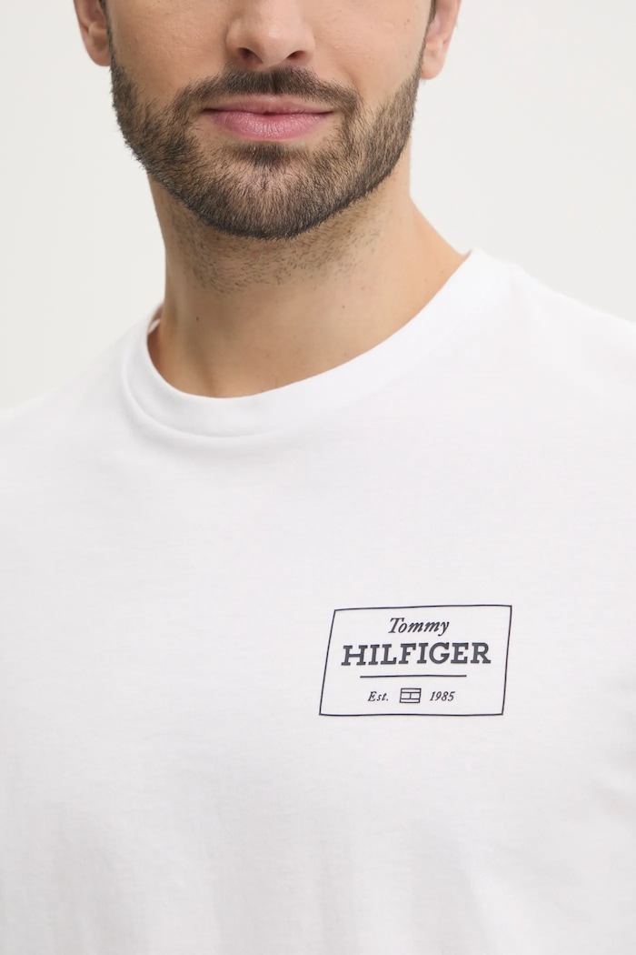 Bavlnené tričko Tommy Hilfiger MW0MW37454 biela