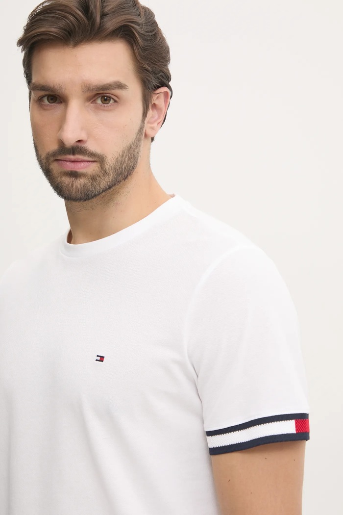 T-shirt bawełniany Tommy Hilfiger MW0MW38078 biały