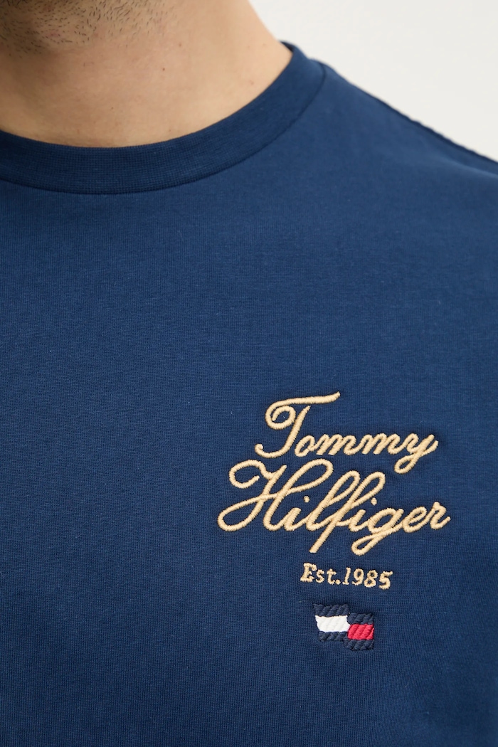 Tommy Hilfiger pamut póló MW0MW38334 sötétkék