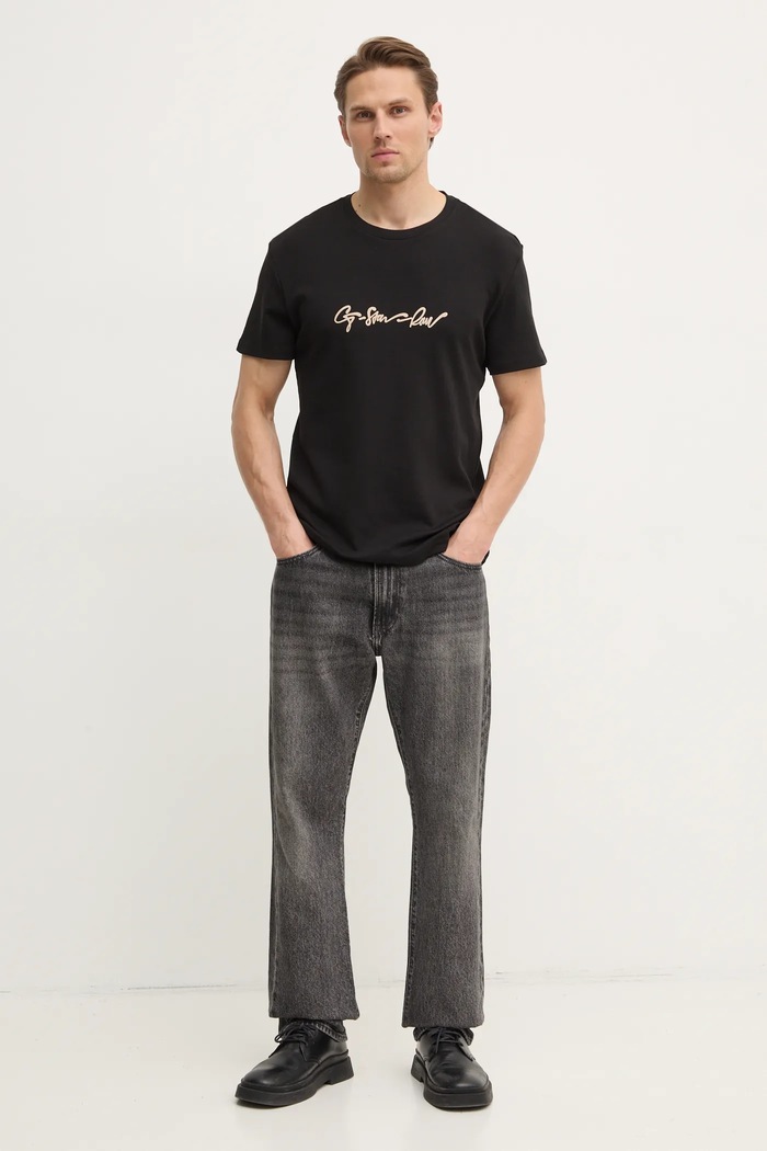 G-Star t-shirt bawełniany D25150.C812 czarny AW25