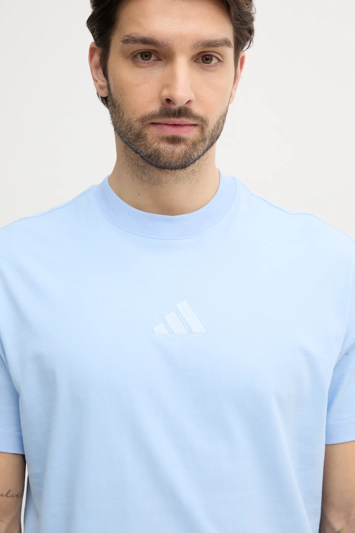 adidas t-shirt bawełniany ALL SZN niebieski JI6404