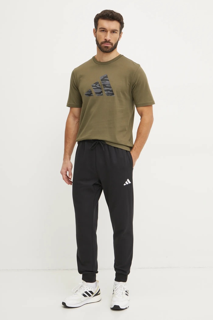adidas t-shirt bawełniany Camo JI6768 zielony SS25