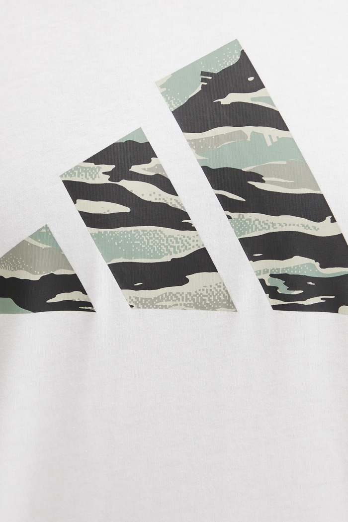 Bavlněné tričko adidas Camo JI6770 béžová