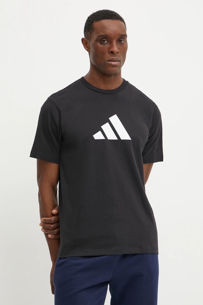 adidas t-shirt bawełniany Future Icons nadruk czarny JI8770