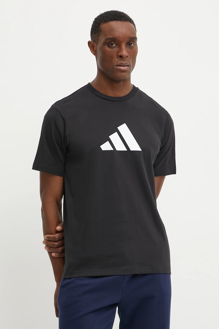 adidas t-shirt bawełniany Future Icons nadruk czarny JI8770