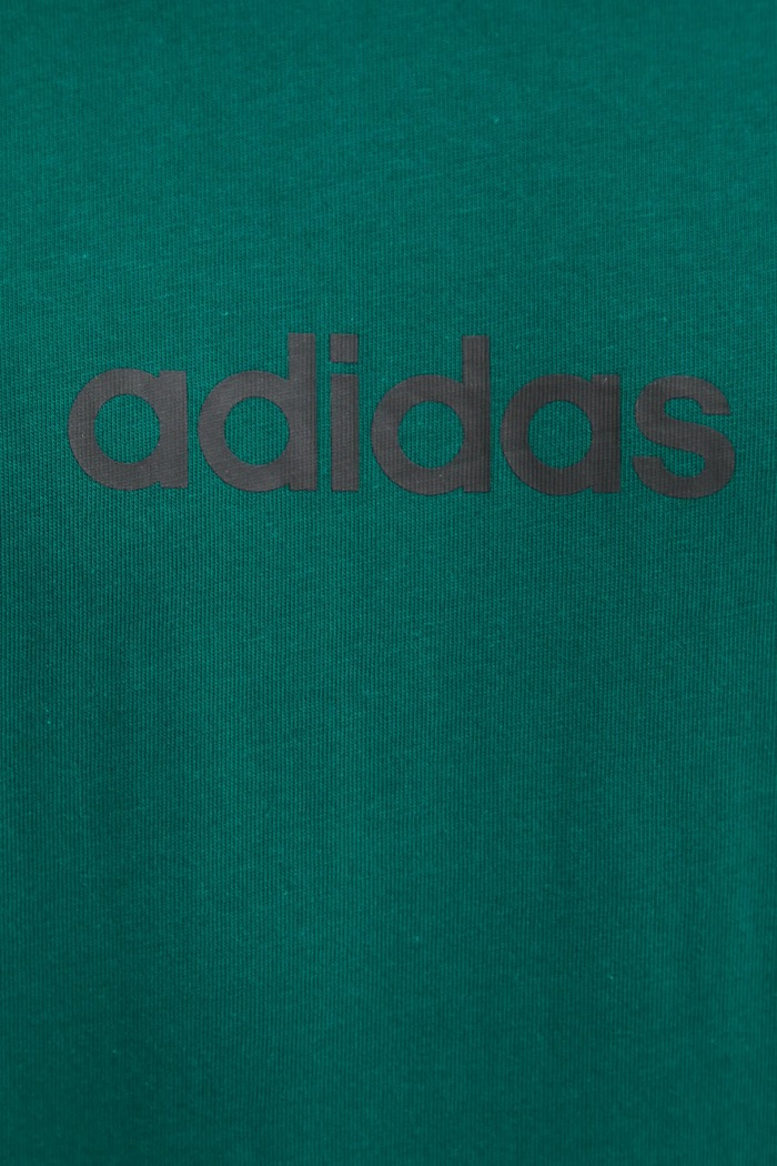 Памучна тениска adidas Essentials Linear JE8997 зелен