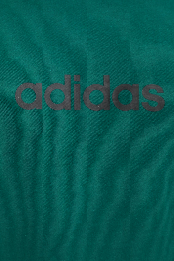 Памучна тениска adidas Essentials Linear JE8997 зелен