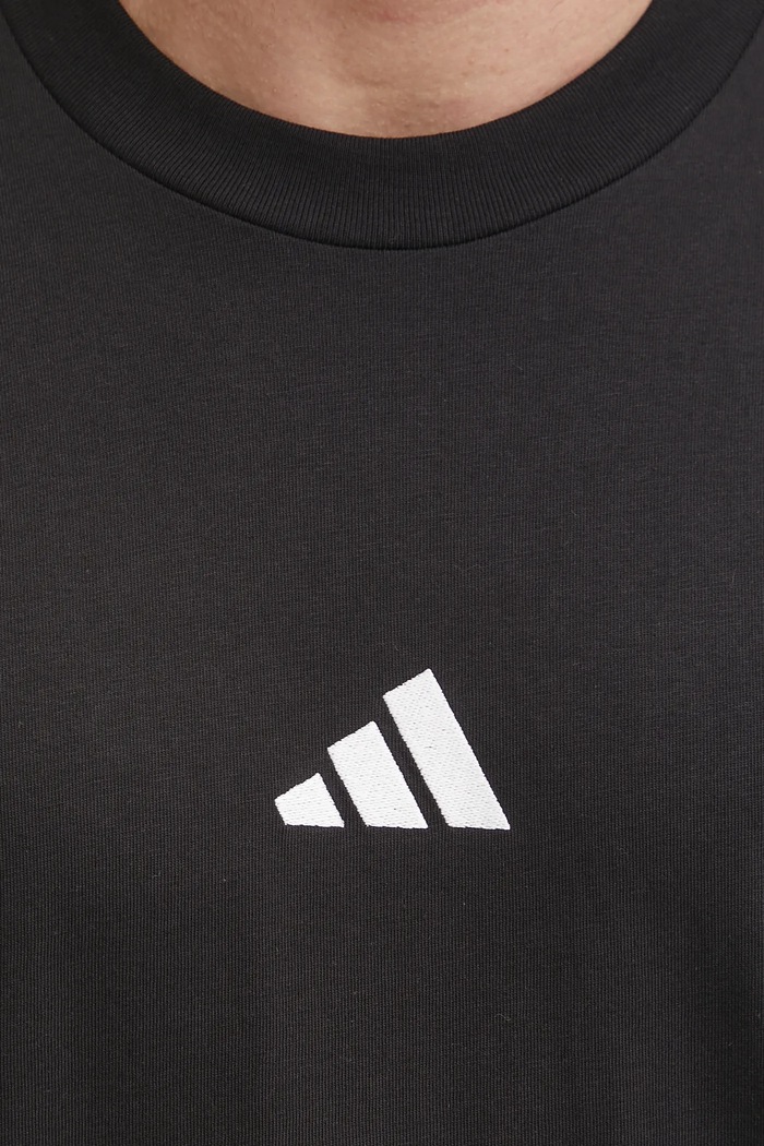 T-shirt bawełniany Essential adidas czarny JE9024