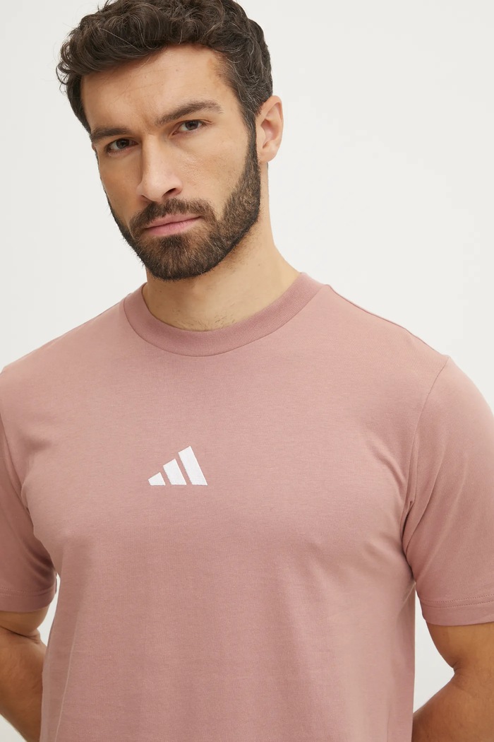 adidas t-shirt bawełniany Essential bawełna różowy JF1099