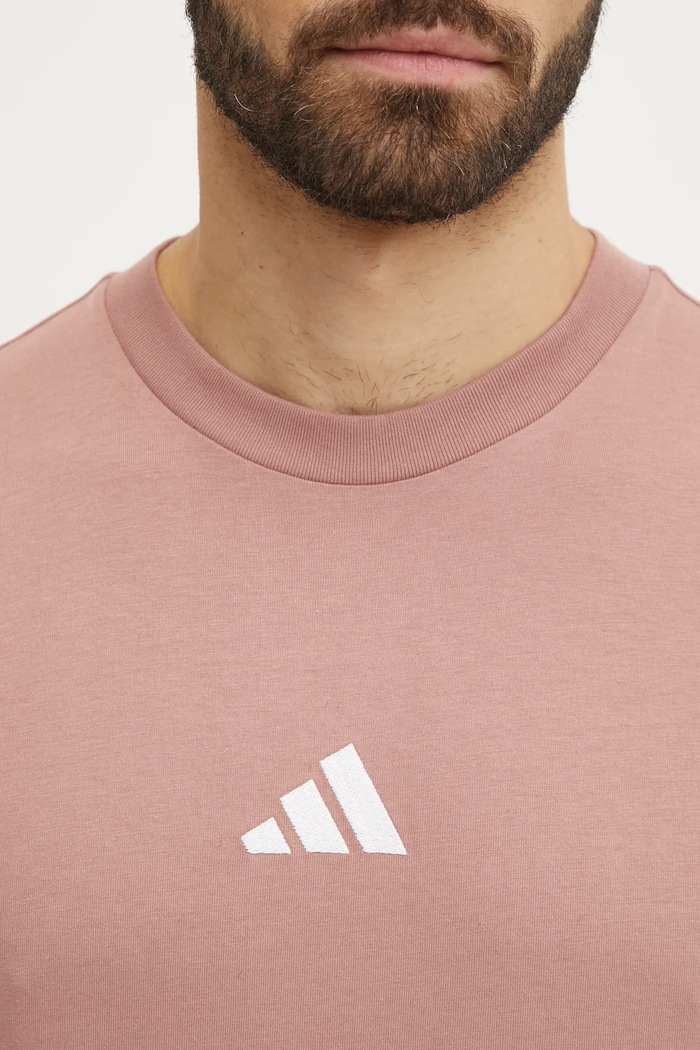 adidas t-shirt bawełniany Essential JF1099 różowy