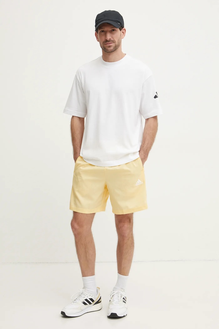 Bavlnené tričko adidas Essentials JC9296 biela SS25