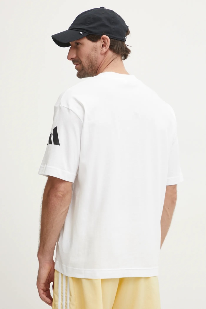 Oblečenie Bavlnené tričko adidas Essentials JC9296 biela