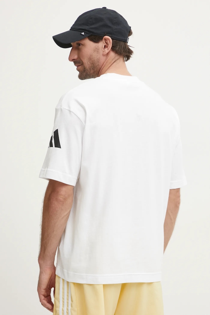 Oblečenie Bavlnené tričko adidas Essentials JC9296 biela