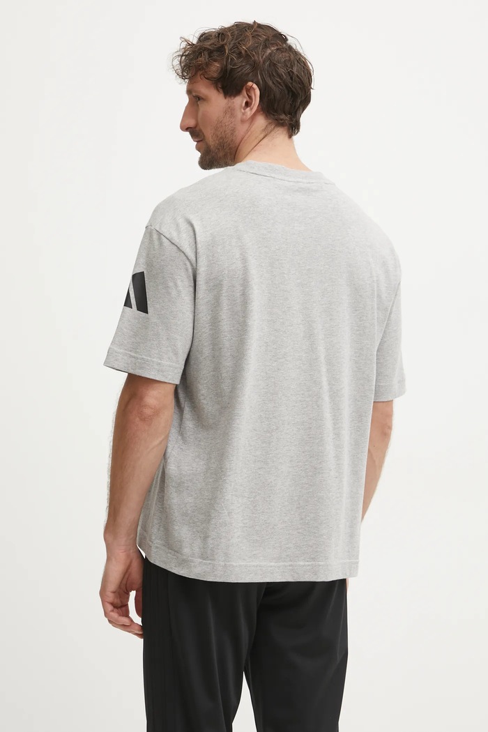 Oblečení Bavlněné tričko adidas Essentials JF3618 šedá