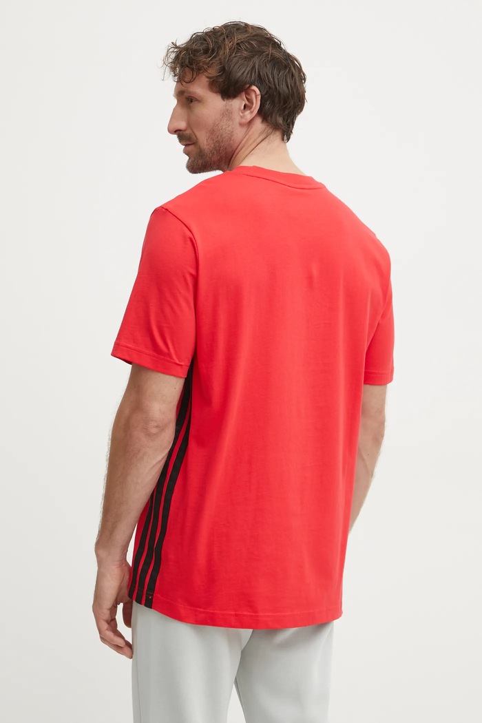 Odzież adidas t-shirt bawełniany Essentials JE6386 czerwony