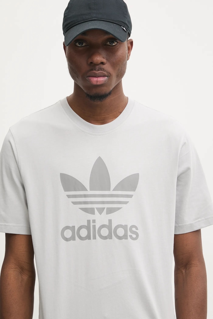 adidas Originals t-shirt bawełniany TREFOIL T-SHIRT szary JP2548