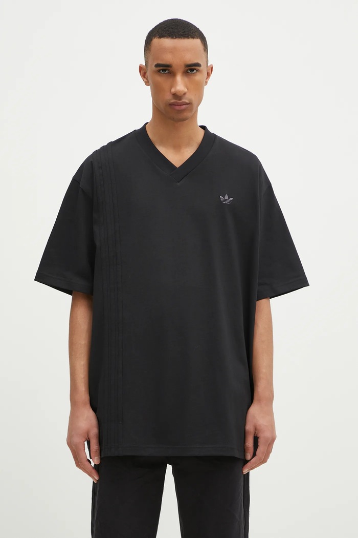 Памучна тениска adidas Originals FRONT ST TEE стандартна черен JD2301