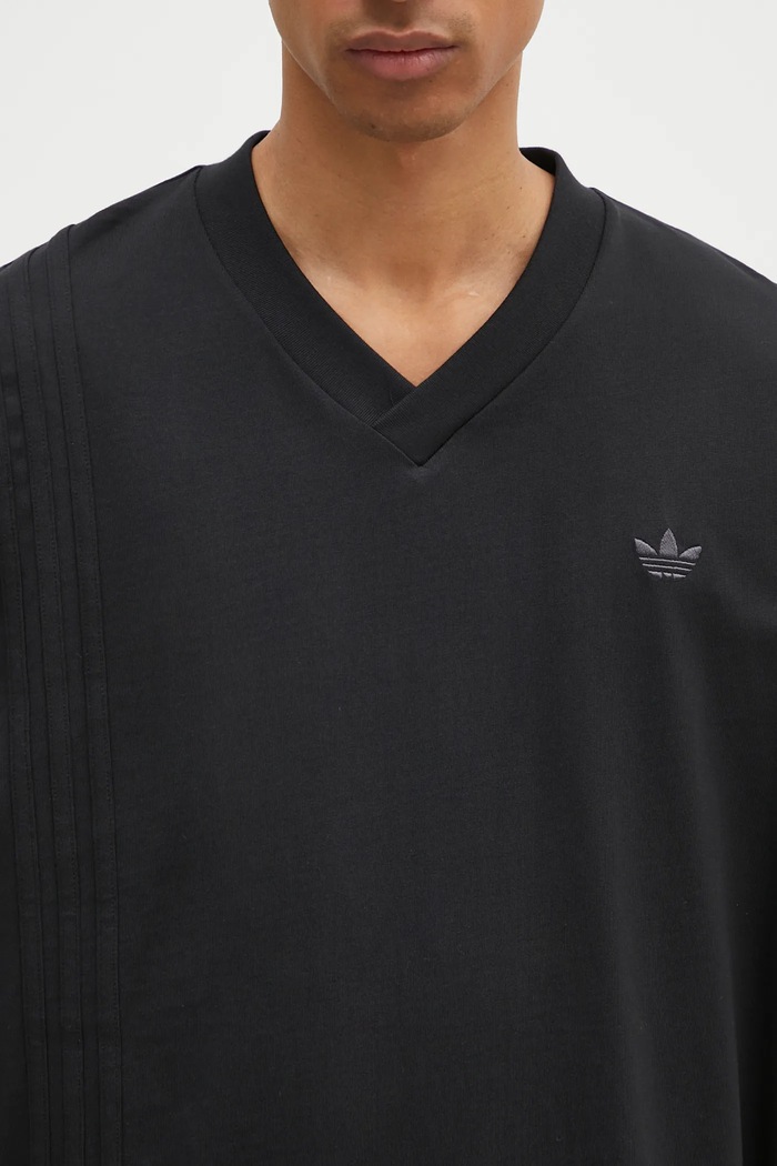 Памучна тениска adidas Originals FRONT ST TEE черен JD2301