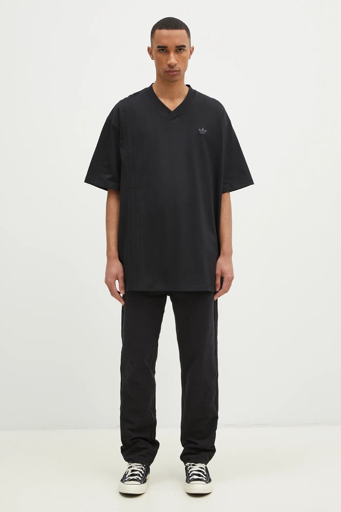 Памучна тениска adidas Originals FRONT ST TEE JD2301 черен