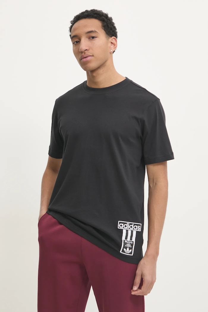 Bavlněné tričko adidas Originals Adibreak nášivka černá JD4194