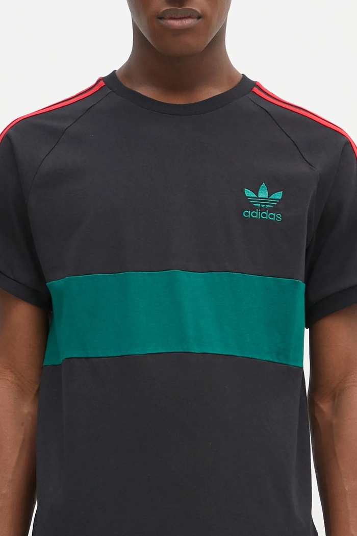 adidas Originals cotton t-shirt 3S PANEL TEE black JP1272