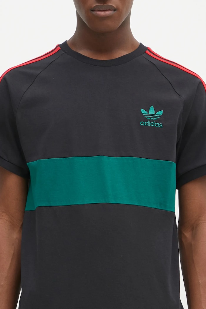adidas Originals cotton t-shirt 3S PANEL TEE black JP1272