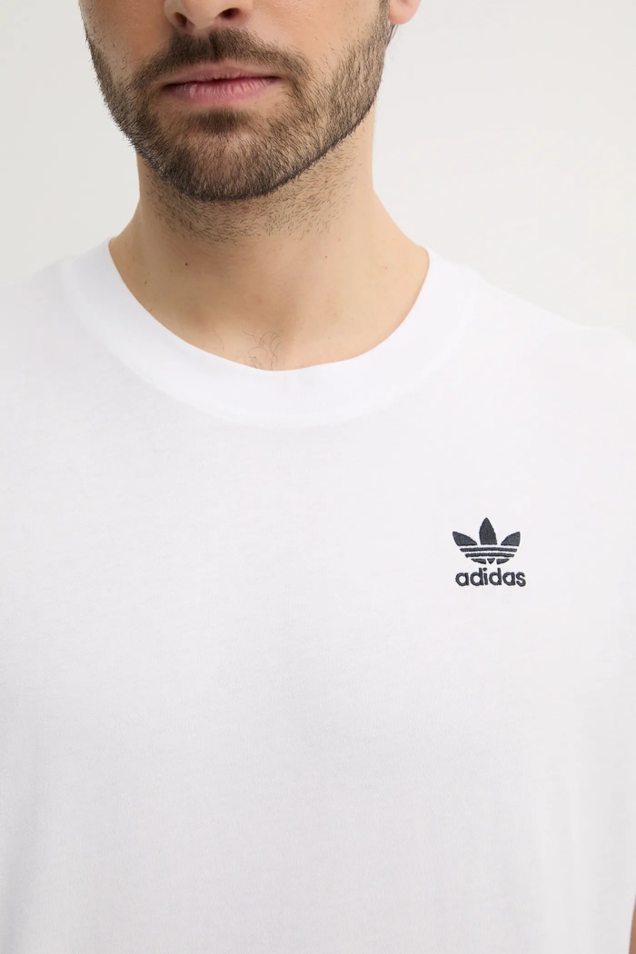Βαμβακερό μπλουζάκι adidas Originals Essential JD0373 λευκό
