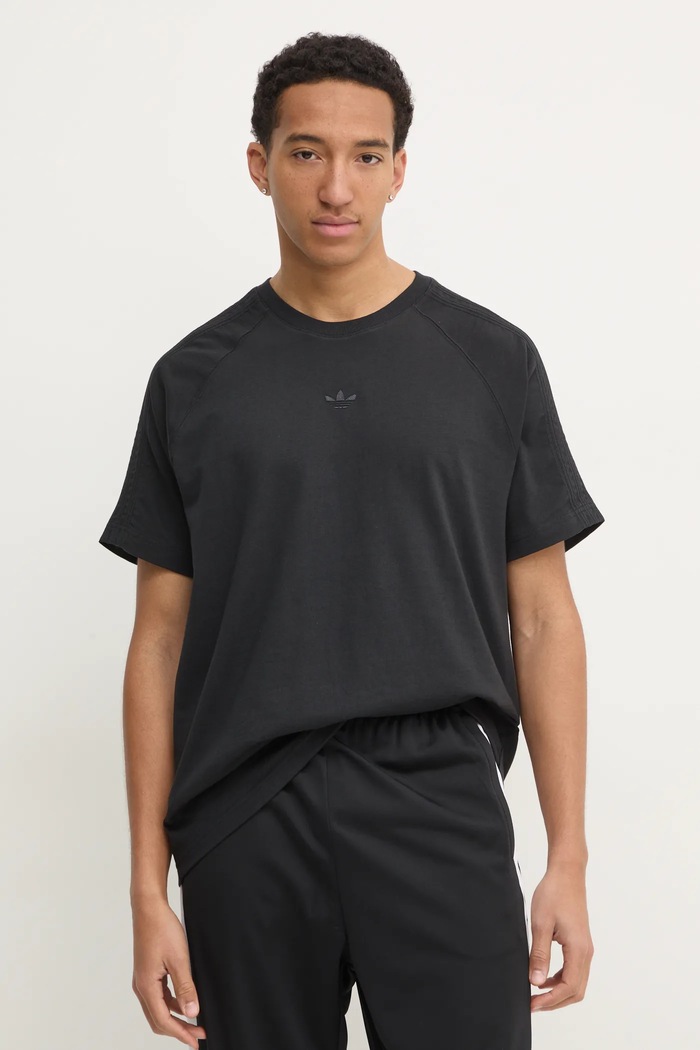 adidas Originals pamut póló Essential pamut fekete JC9570