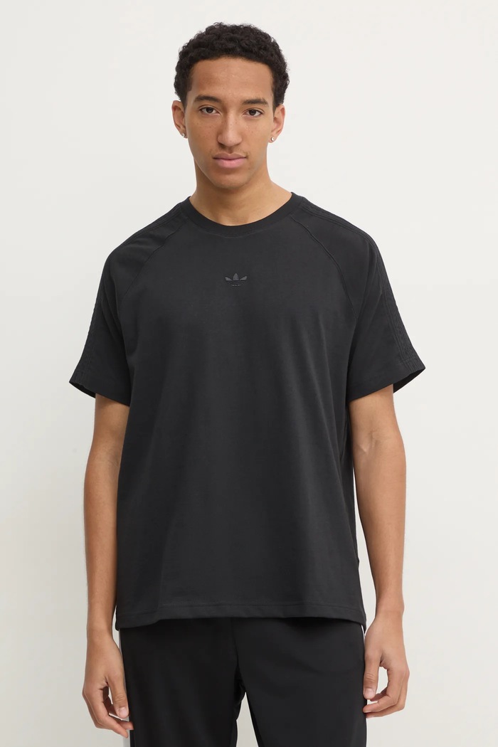 adidas Originals pamut póló Essential fekete JC9570