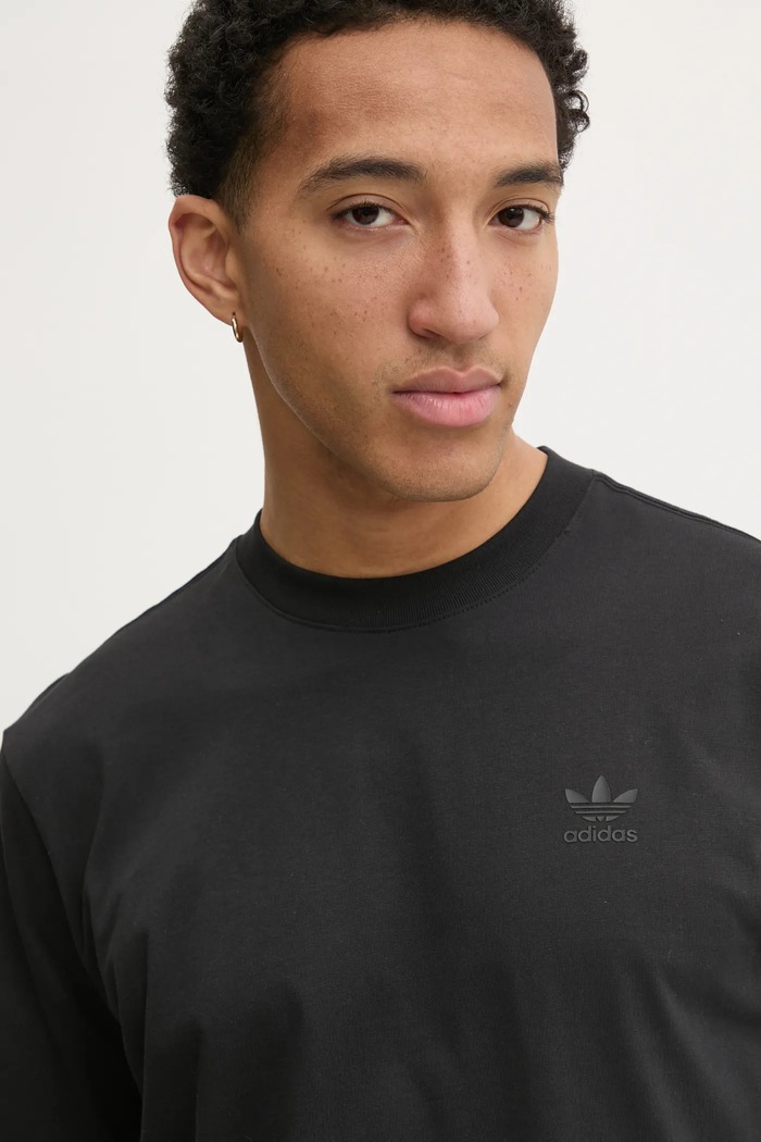 Βαμβακερό μπλουζάκι adidas Originals Q12 TS TEE CO μαύρο JP0193