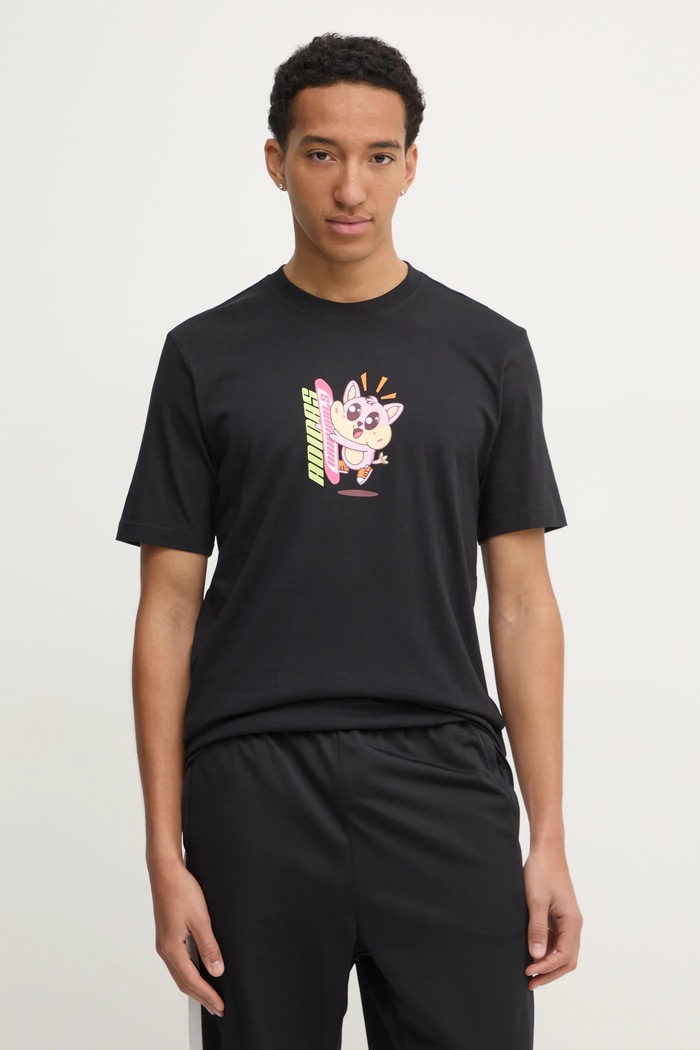Tričko adidas Originals Q12 TS KAWAII kulatý černá JP2675