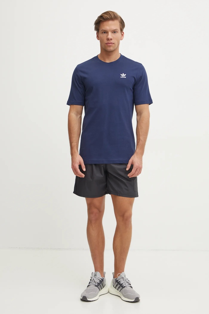 adidas Originals t-shirt bawełniany Trefoil JC9989 granatowy AW25