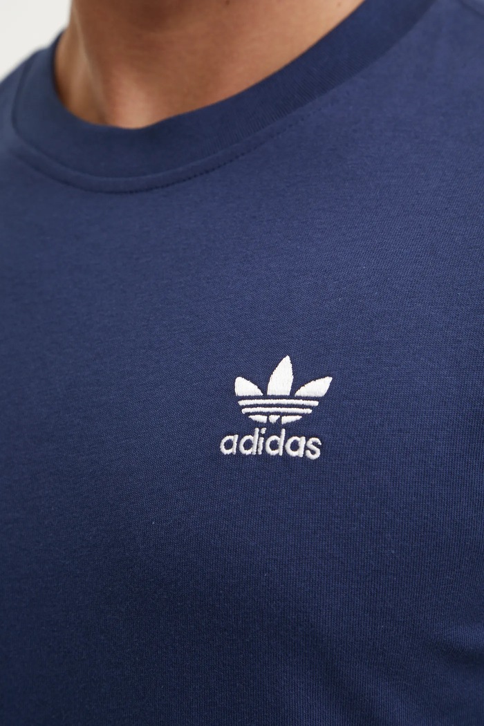 adidas Originals t-shirt bawełniany Trefoil JC9989 granatowy