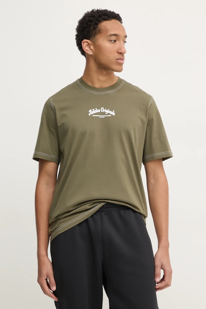 Oblečení Bavlněné tričko adidas Originals Wabash JP4476 zelená