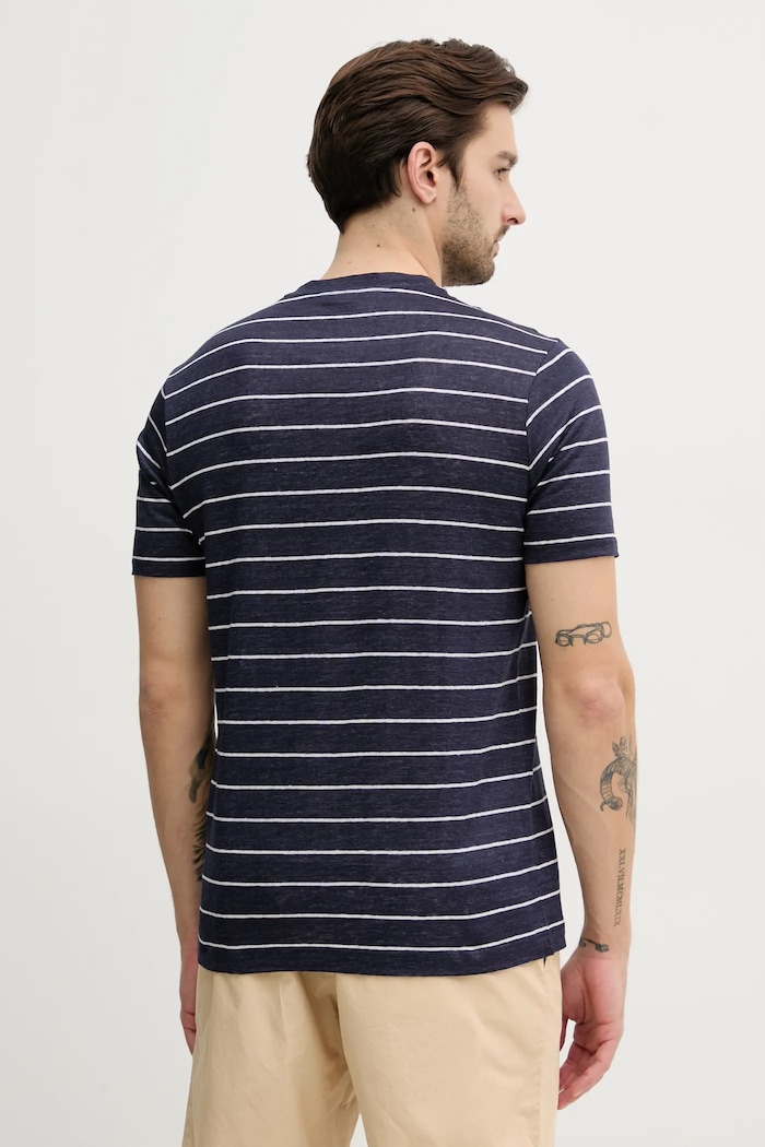 Odzież Paul&Shark t-shirt lniany 25411024 granatowy