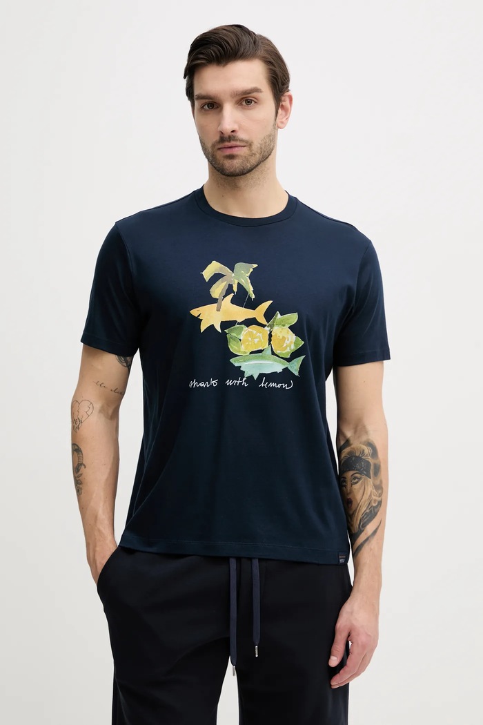 Tričko Paul&Shark potisk námořnická modř 25411067