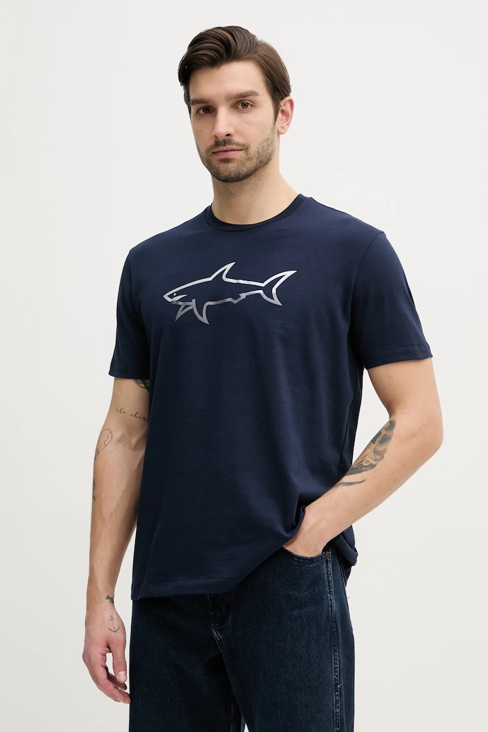 Oblečení Bavlněné tričko Paul&Shark 25411078 námořnická modř
