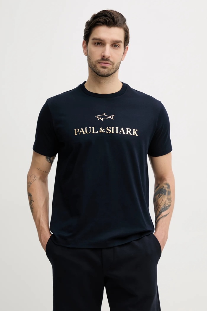 Paul&Shark t-shirt sovrastampa blu navy C0P1239