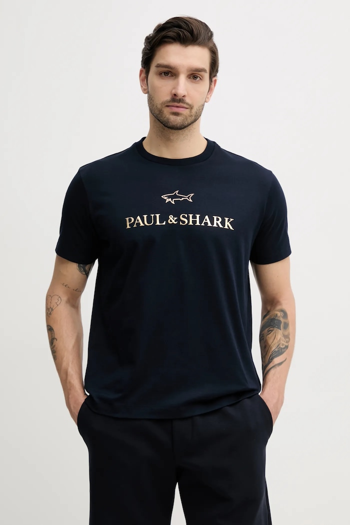 Paul&Shark t-shirt sovrastampa blu navy C0P1239