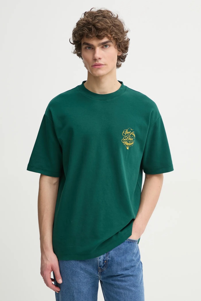 Oblečení Bavlněné tričko Drôle de Monsieur Le T-Shirt Slogan Vignes F.TS226.CO002.DGN zelená
