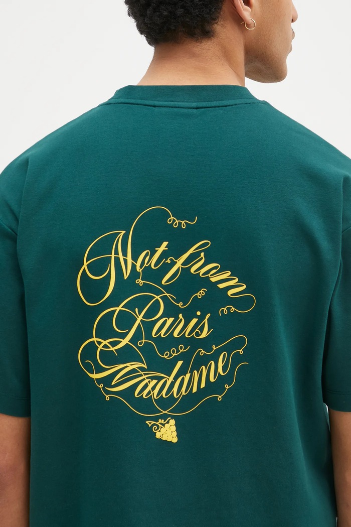 Drôle de Monsieur tricou din bumbac Le T-Shirt Slogan Vignes verde F.TS226.CO002.DGN