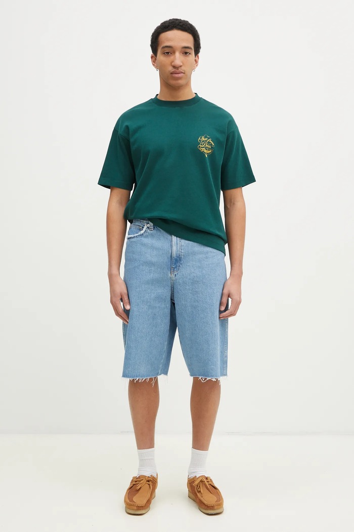 Drôle de Monsieur tricou din bumbac Le T-Shirt Slogan Vignes F.TS226.CO002.DGN verde