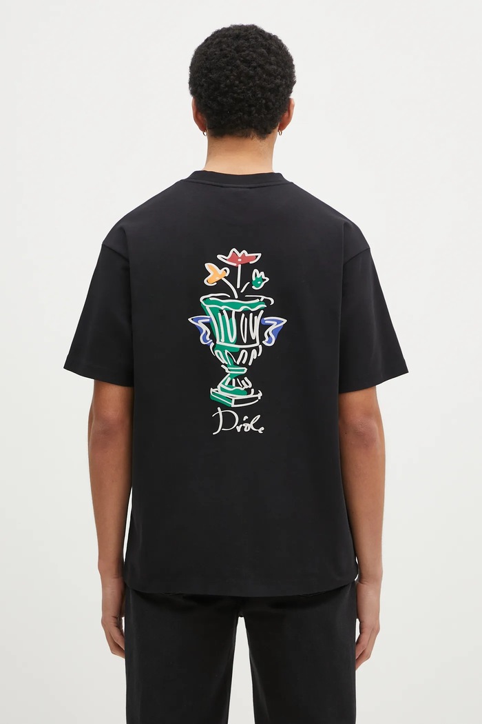 Îmbrăcăminte Drôle de Monsieur tricou din bumbac Le T-Shirt Vase F.TS225.CO002.BL negru