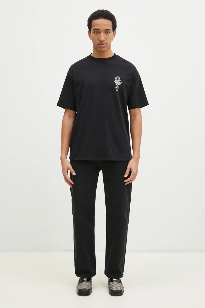 Drôle de Monsieur tricou din bumbac Le T-Shirt Vase F.TS225.CO002.BL negru